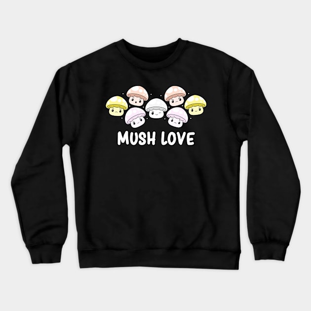 Pangender Pride Flag Month Cute Mushroom Kawaii Fungi Crewneck Sweatshirt by Graphic Monster